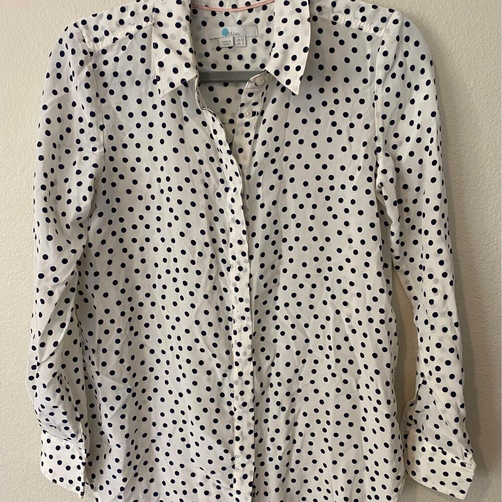 Boden Silk Button Up Blouse Size 6